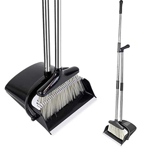 Broom And Dustpan Set Long Handle Soft Brush And Dust Pan With Teeth