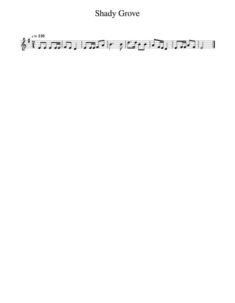 Shady Grove Sheet Music For Piano Solo