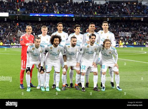 Madrid Spain 11th Apr 2018 Players Of Real Madrid Pose For A Team