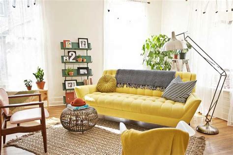 Decoración De Salones Con Un Sofá Amarillo Mil Ideas De Decoración