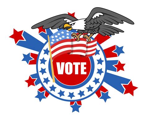 Vote Theme Design With Bald Eagle And Usa Flag Election Day Vector