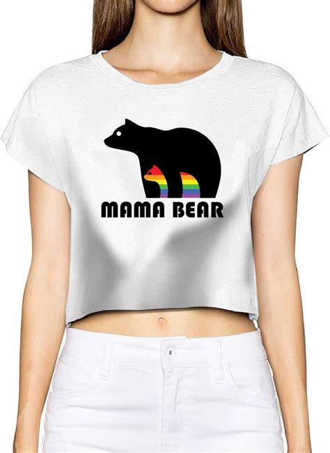 Mama Bear Running Crop Top For Womans Leisure Tshirts Girs Tee At
