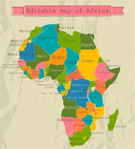 Karta över Afrikas Länder Karta