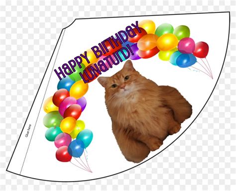 Lunaturd Birthday Hat Cat Birthday Hat Printable Hd Png Download