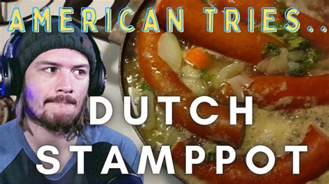 american tries dutch stamppot traditional dutch food youtube