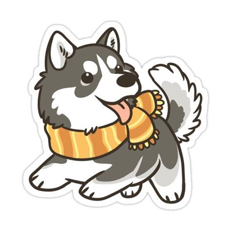 Siberian Husky Sticker By Pawlove Husky Drawing Dog Drawing Cute Dogs