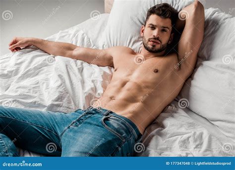 Shirtless Man In Jeans Royalty Free Stock Photography Cartoondealer