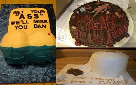 Hilarious Farewell Cakes Employees Have Received Last Day At The Office Funny Things