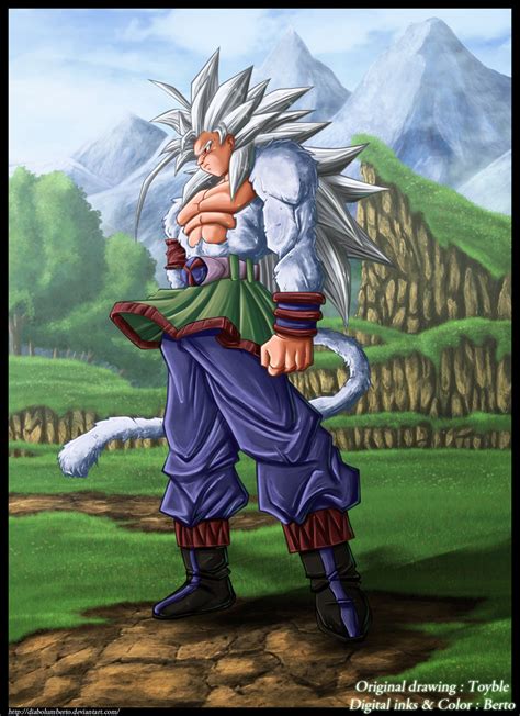 1 origin 2 lack of validity 3 trivia 4 references 5 external links the earliest known record of the image purported to be super saiyan 5 goku (drawn by david montiel franco) is the may 1999 issue of the spanish magazine hobby consolas.12 by. Son Goku : Dragon Ball AF SSJ5 by diabolumberto on DeviantArt