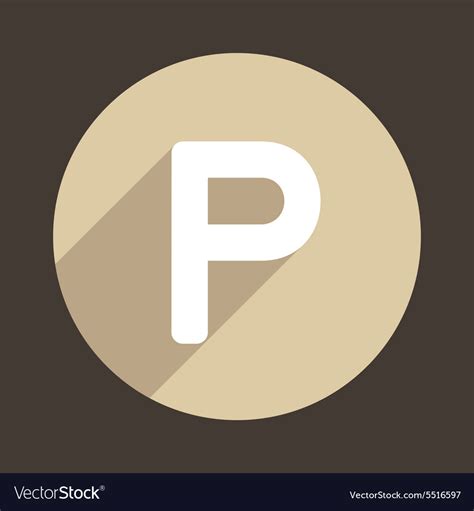 Letter P Logo Flat Icon Style Royalty Free Vector Image