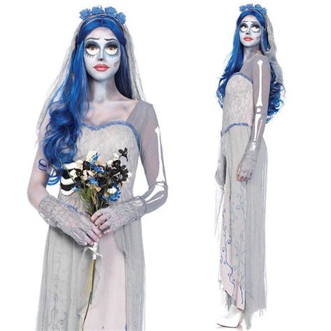 lady carnival halloween horror corpse bride costume day of the dead skeleton outfit cosplay