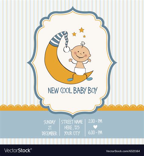 Baby Boy Shower Card Royalty Free Vector Image