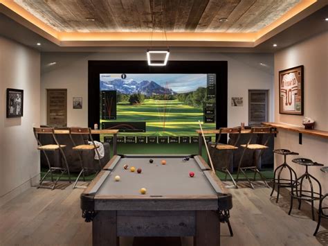 Deluxe Game Room Complete With Golf Simulator Game Room Basement