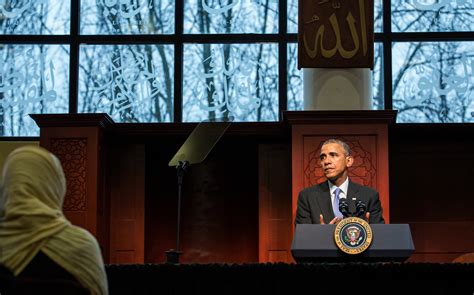 Obama In Mosque Visit Denounces Anti Muslim Bias The New York Times