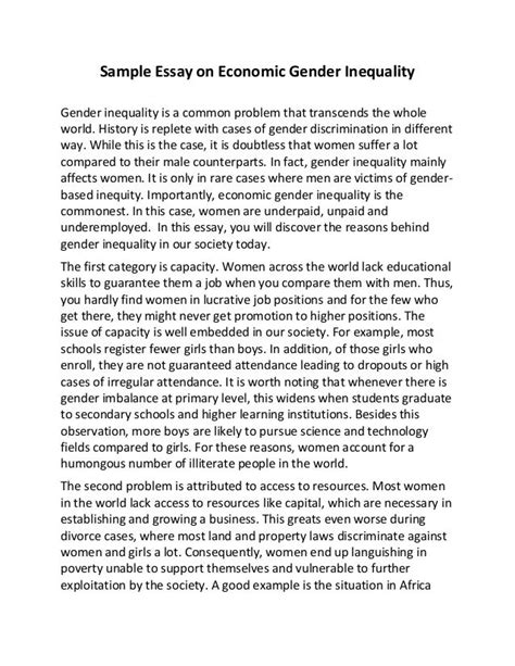 sample essay on economic gender inequality