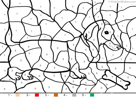 Dog coloring pages for adults. Animal_color_by_number Dog with bone Animal color by ...