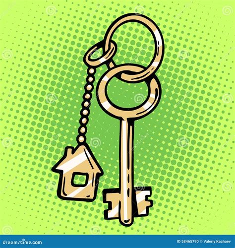 Keychain house keys stock vector. Illustration of lock - 58465790