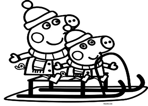 This coloring sheet is appealing with little animal lovers. Colouring pages Peppa pig Christmas - Funsoke