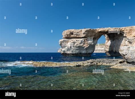 Azure Window Natural Arch On Gozo Island Stock Photo Alamy