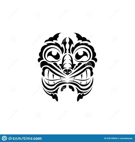 Tribal Mask Black Tattoo In The Style Of The Ancient Tribes Maori