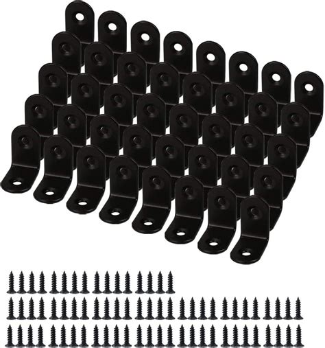Uxcell 40pcs Angle Bracket Stainless Steel 25x25mm Black