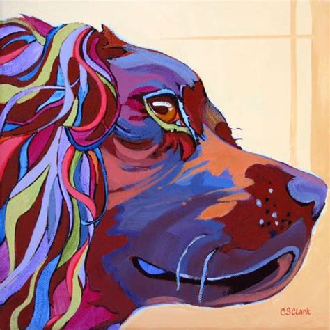 Tula By Carolee Clark 10 X 10 Acrylic On Wrapped Canvas Dog