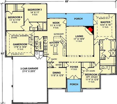 Plan Fm Split Bedroom Traditional House Plan A Two Story High