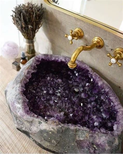 Beautiful Amethyst Sink I Love The Gold Faucet Too Dream Home