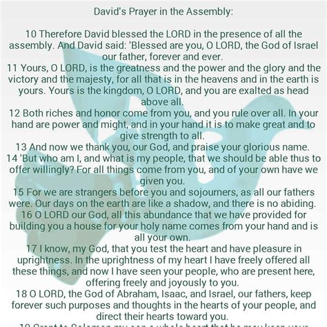 Davids Prayer In The Assembly Davids Prayer Prayers Bless The Lord