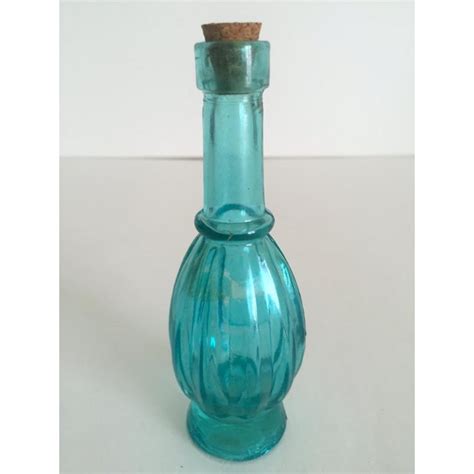 vintage miniature blue and green glass bottles set of 4 chairish