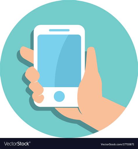 Hand Holding Phone Royalty Free Vector Image Vectorstock