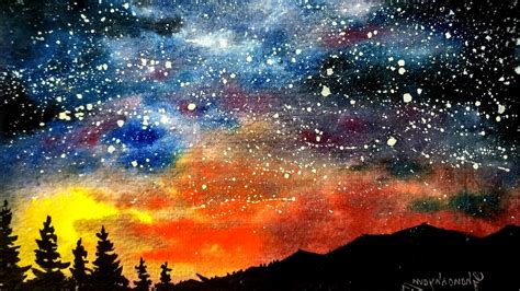 Starry Night Watercolor At Explore Collection Of