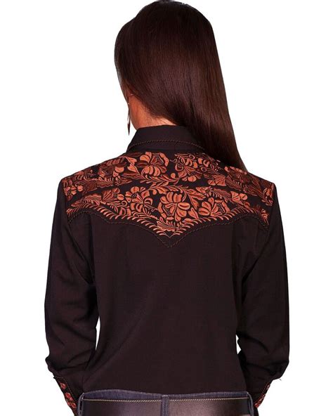 Scully Womens Floral Embroidered Western Shirt Country Outfitter