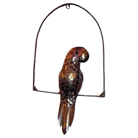 Hammered Metal Bird Sculpture Vintage Bird Cage Metal Birds Bird Sculpture
