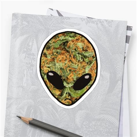 Weed Alien Stickers By Sophiebrochard Redbubble