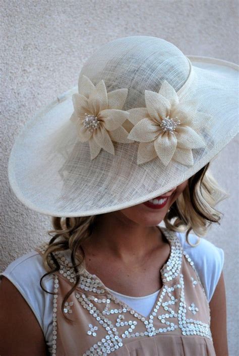 Ivory Sinamay Derby Hat Womens Tea Party Hat Church Hat Etsy In 2020