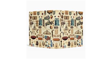 Us Vintage And Nostalgic National Symbols Relics 3 Ring Binder Zazzle