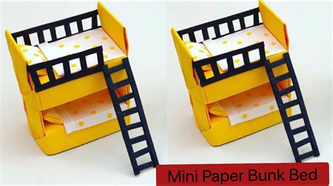 Diy Mini Paper Bunk Bed Diy Doll Bunk Bed Origami Bed Paper Bed Paper Bunk Bed For Craft