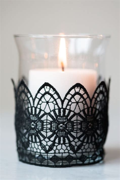 Diy Black Lace Candle Holders By Cydconverse Lace Candle Holders