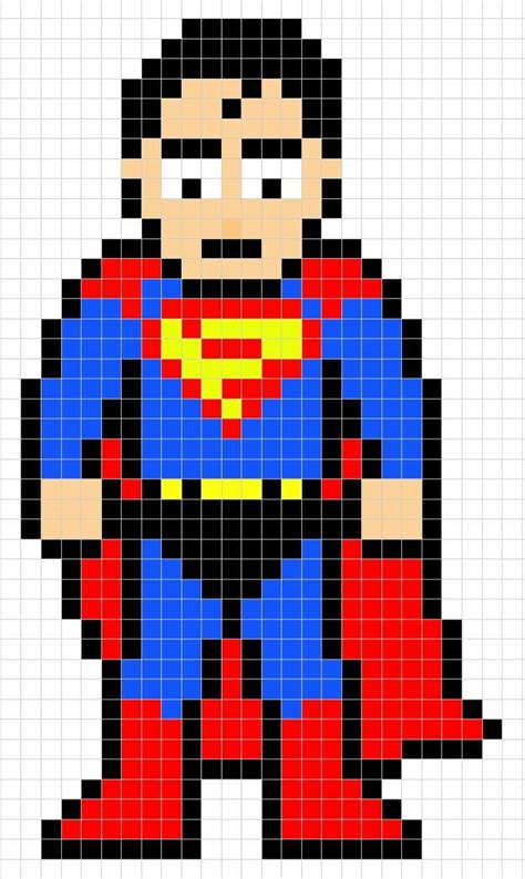 Superman Pixel Art Dibujos En Cuadricula Superman Dibujo Pixel Art