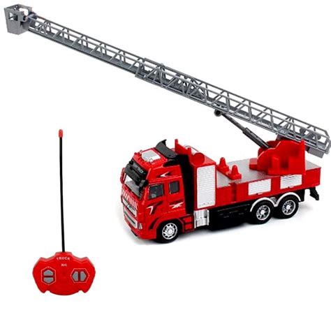 When wound up, the toy swims through the water. RC Fire Truck Toy Battery Powered Car Fire Engine Truck ...