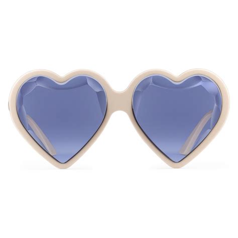 gucci acetate heart sunglasses ivory violet gucci eyewear avvenice