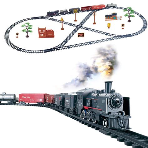Buy Train Toys Steam Locomotive Train Set For Kids With Smoke Sounds