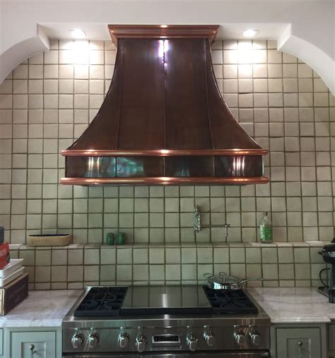 Metalbestos chimney pipe is filled with mineral wool insulation. Hand-crafted Copper Kitchen Vent Hood # ...