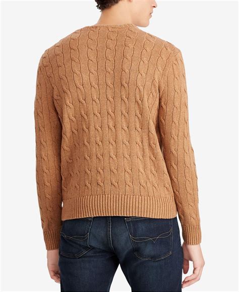 Polo Ralph Lauren Cable Knit Cotton Sweater In Rl Brown Brown For Men