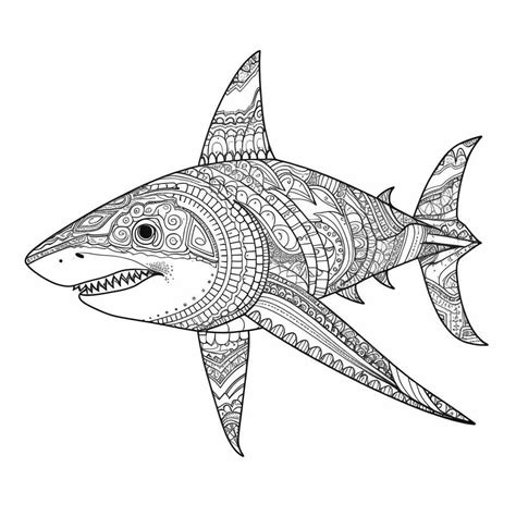 Shark Color Plates Mandala Animals