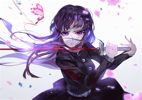 Katana Kimetsu No Yaiba Long Hair Sword Tsuyuri Kanao Vardan Weapon