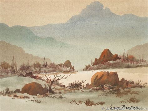 Painting Distant Mountain Original Art By Jerry Becker Watercolors