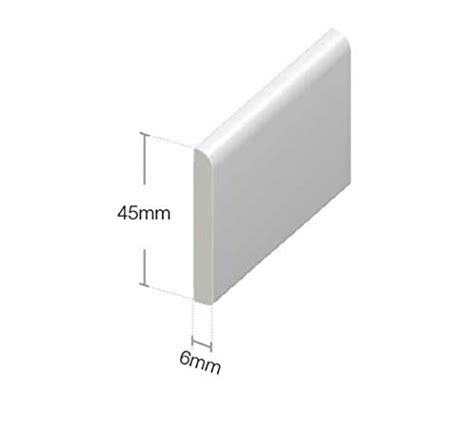 Upvc Plastic Trim 45mm X 1m X 5 Pack White Architrave Skirting Board