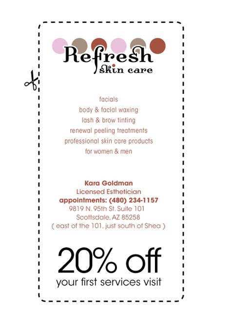 20 Off Coupon Receive 20 Your First Services Visit — Waxing Facials Spa Services And Skin